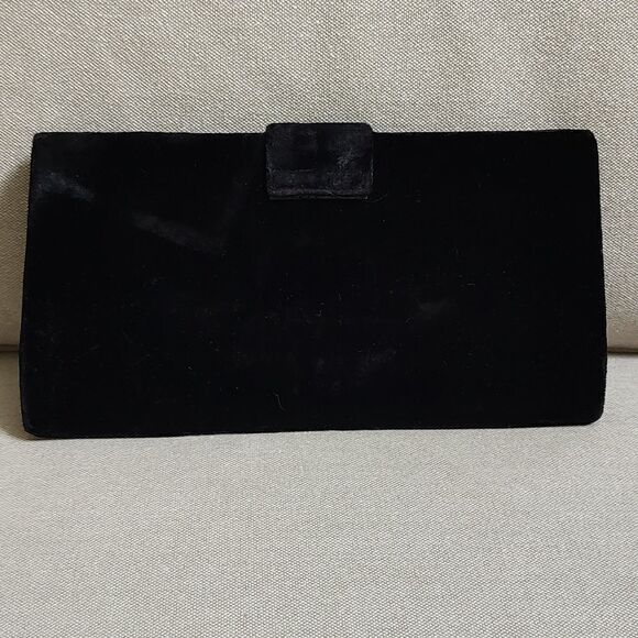 Sasha Black Velvet Evening Clutch Shoulder Bag - Picture 2 of 10